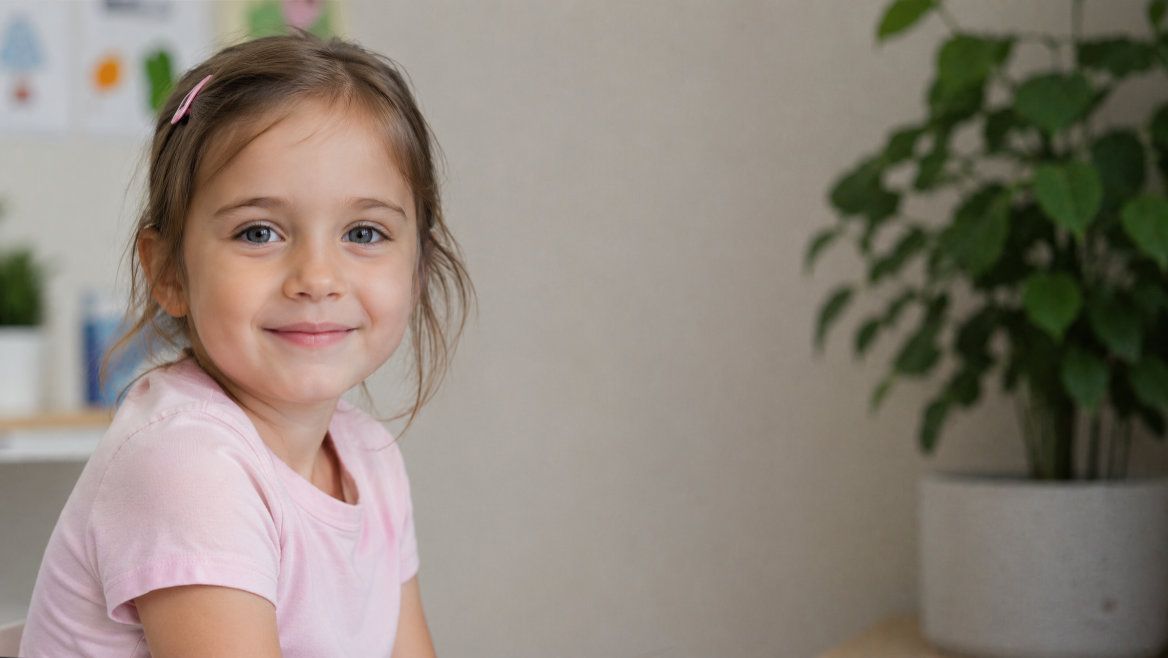 Dívka v ordinaci klinické logopedie Pokorná